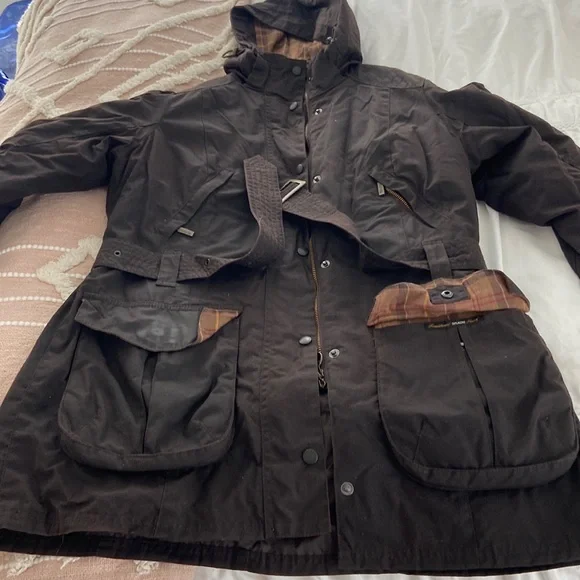 その他 Barbour OBJECTS (DCO0004DCO PI12) Jackets & Coats | Barbour Coat Size 12 Brown Detachable Hood